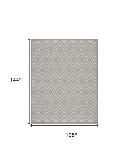9' X 12' Gray And Silver Indoor Outdoor Area Rug HomeRoots