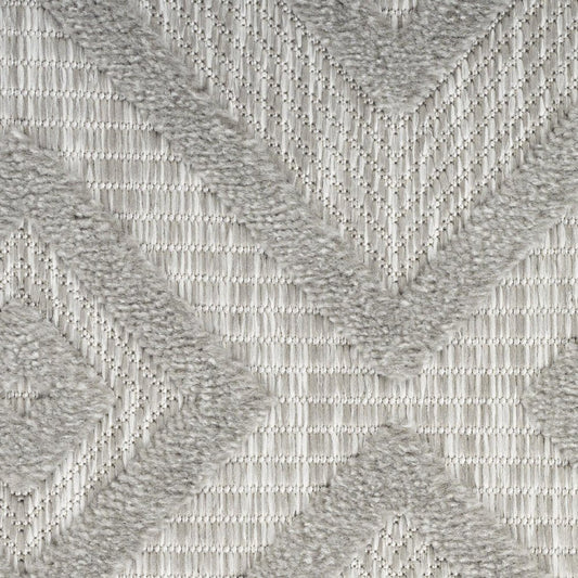 9' X 12' Gray And Silver Indoor Outdoor Area Rug