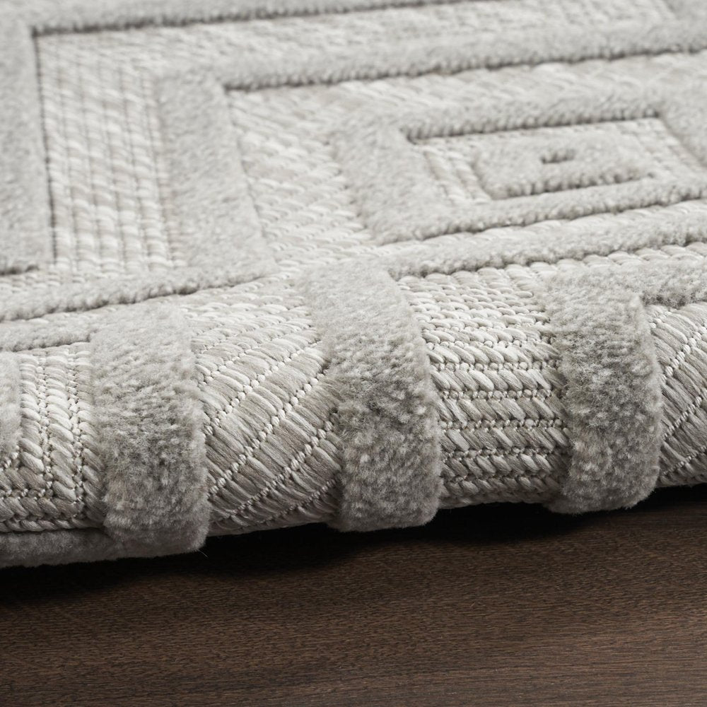 9' X 12' Gray And Silver Indoor Outdoor Area Rug — view 7