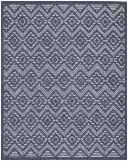 8' X 10' Navy Blue Geometric Flatweave Area Rug - 0" (L) x 120" (W) x 96" (H)