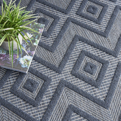 8' X 10' Navy Blue Indoor Outdoor Area Rug HomeRoots