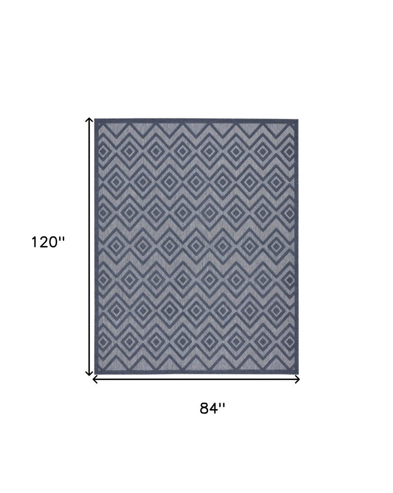 8' X 10' Navy Blue Indoor Outdoor Area Rug — view 10