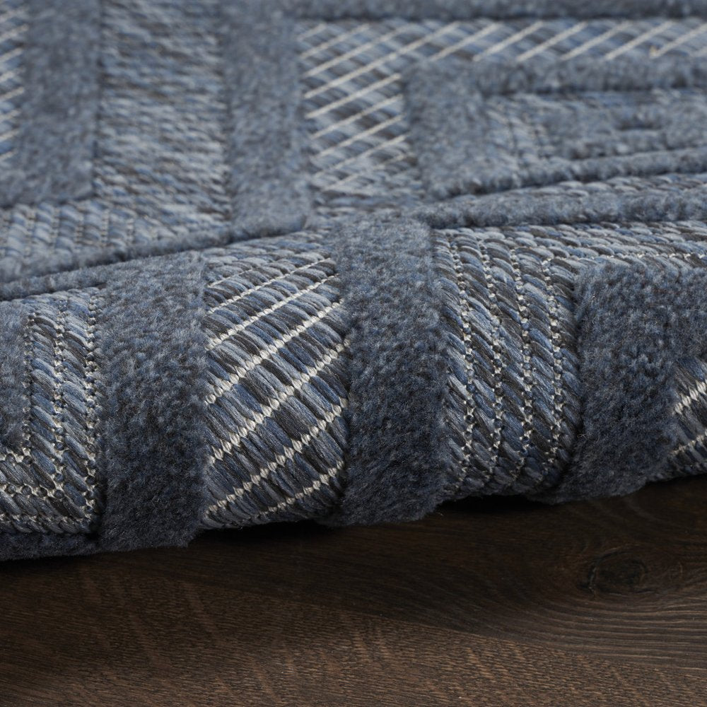 9' X 12' Navy Blue Indoor Outdoor Area Rug HomeRoots