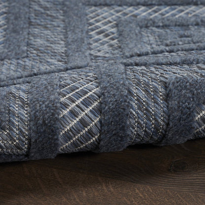 9' X 12' Navy Blue Indoor Outdoor Area Rug HomeRoots