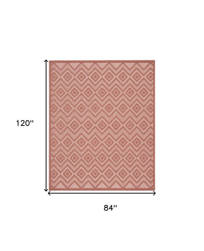 7' X 10' Orange Indoor Outdoor Area Rug HomeRoots