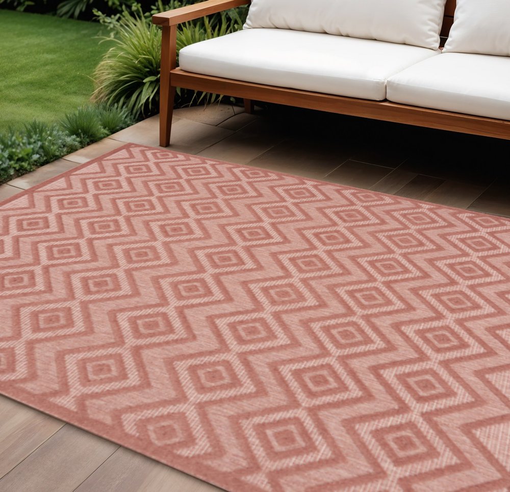 7' X 10' Orange Indoor Outdoor Area Rug — view 4