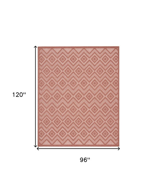 8' X 10' Orange Indoor Outdoor Area Rug