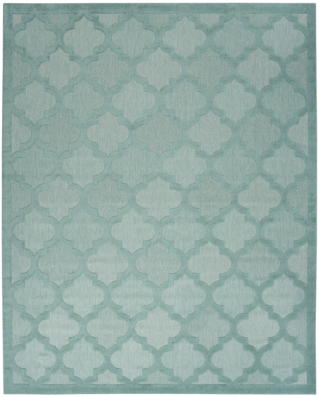 9' x 12' Aqua Geometric Flatweave Area Rug - FurniFindUSA