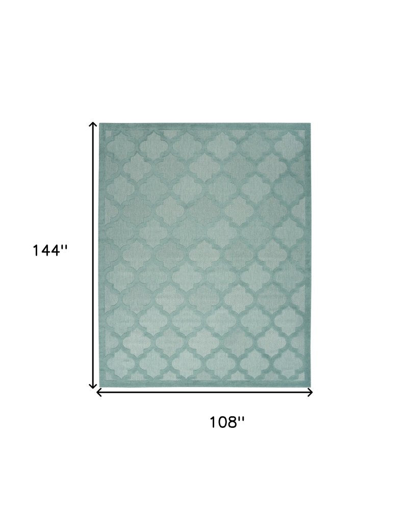 9' X 12' Aqua Indoor Outdoor Area Rug — view 1
