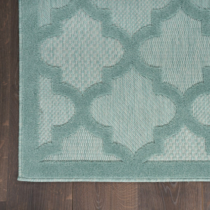 9' x 12' Aqua Geometric Flatweave Area Rug - FurniFindUSA