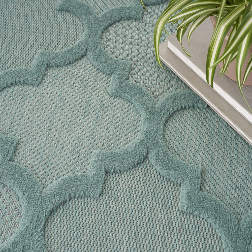 9' X 12' Aqua Indoor Outdoor Area Rug HomeRoots
