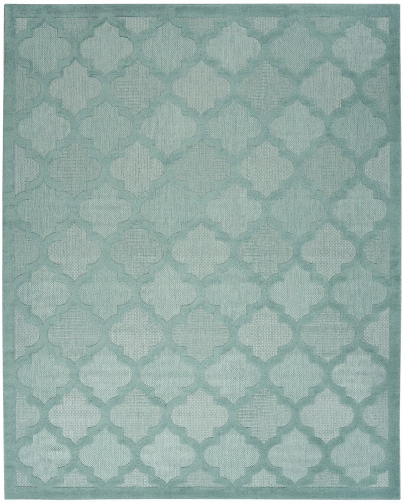 9' X 12' Aqua Indoor Outdoor Area Rug — view 7