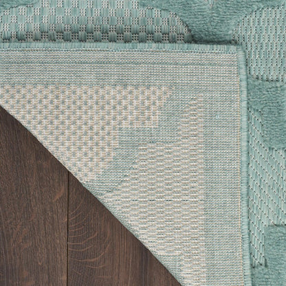 9' X 12' Aqua Indoor Outdoor Area Rug HomeRoots