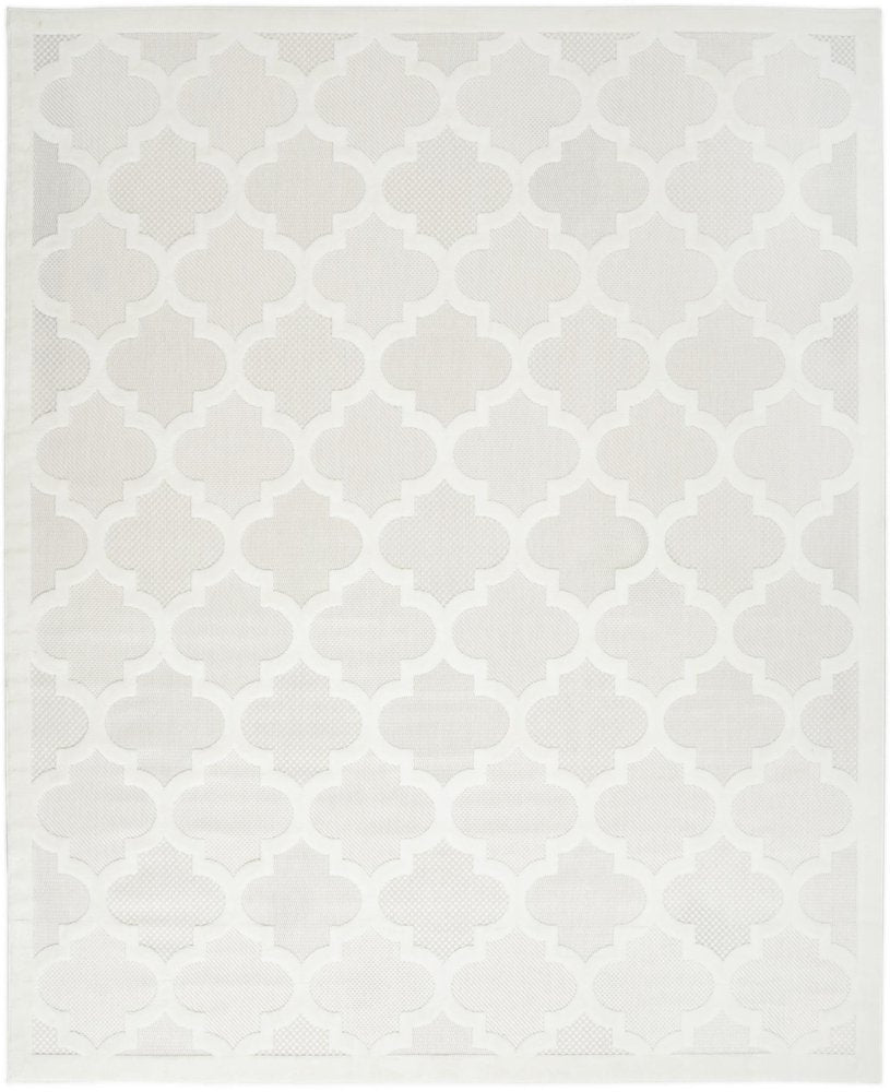7' X 10' Ivory And White Indoor Outdoor Area Rug — view 7