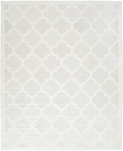 7' X 10' Ivory And White Indoor Outdoor Area Rug HomeRoots