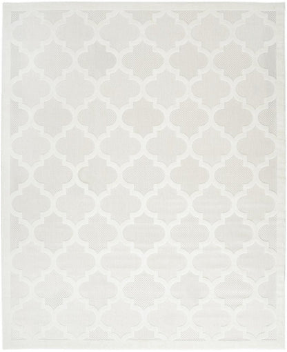 7' X 10' Ivory And White Indoor Outdoor Area Rug HomeRoots