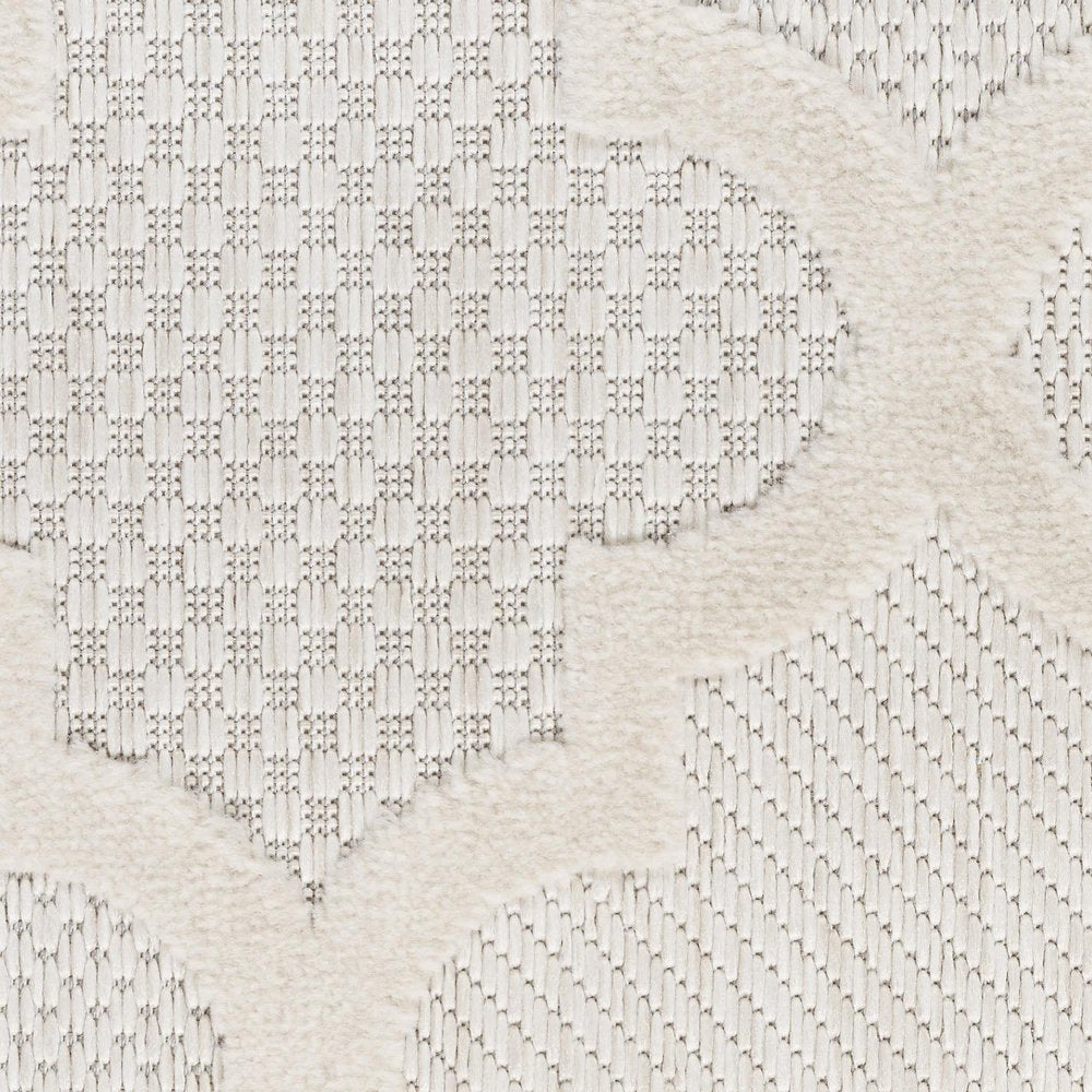 7' X 10' Ivory And White Indoor Outdoor Area Rug — view 3