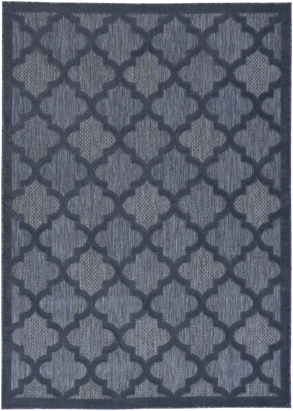 6' X 9' Navy Blue Geometric Flatweave Area Rug - FurniFindUSA