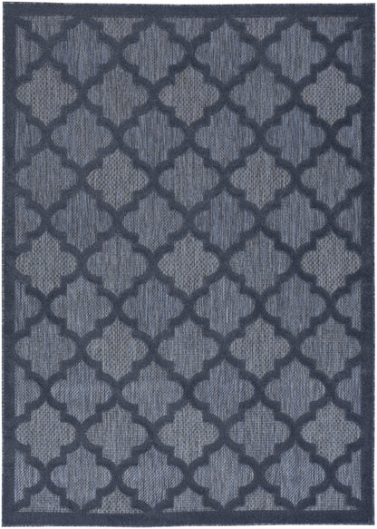 6' X 9' Navy Blue Geometric Flatweave Area Rug - FurniFindUSA