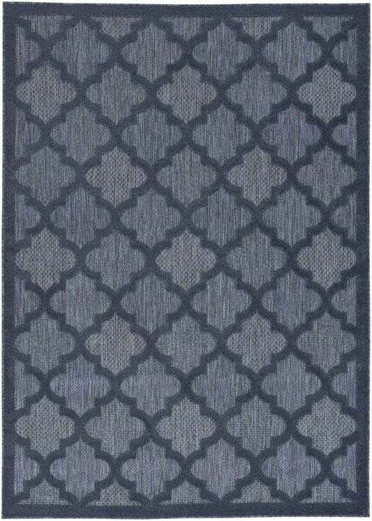 6' X 9' Navy Blue Geometric Flatweave Area Rug - FurniFindUSA