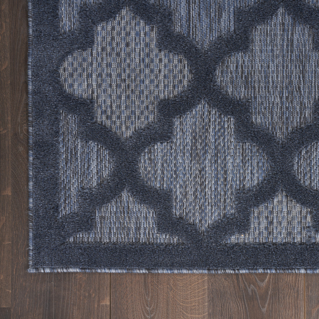 6' X 9' Navy Blue Geometric Flatweave Area Rug - FurniFindUSA