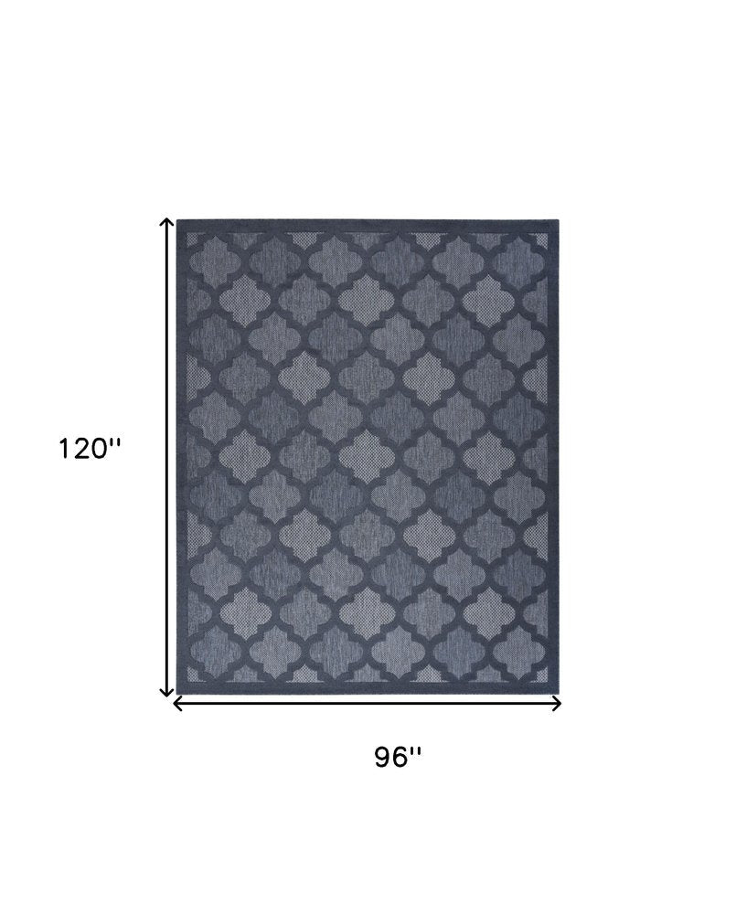 8' X 10' Navy Blue Indoor Outdoor Area Rug — view 1
