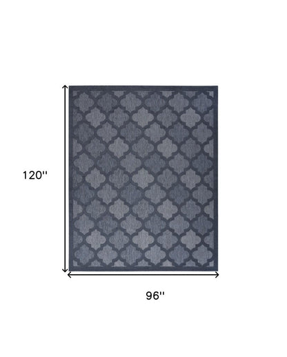 8' X 10' Navy Blue Indoor Outdoor Area Rug HomeRoots