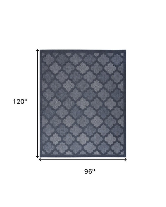 8' X 10' Navy Blue Indoor Outdoor Area Rug