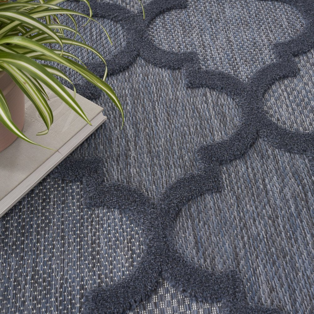 8' X 10' Navy Blue Indoor Outdoor Area Rug HomeRoots