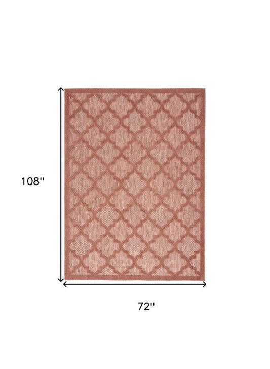 6' X 9' Coral Orange Indoor Outdoor Area Rug