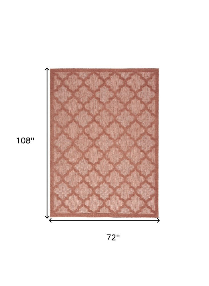 6' X 9' Coral Orange Indoor Outdoor Area Rug HomeRoots