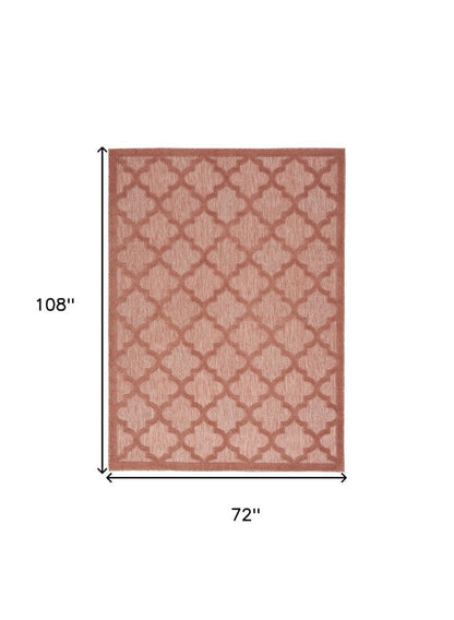 6' X 9' Coral Orange Indoor Outdoor Area Rug HomeRoots