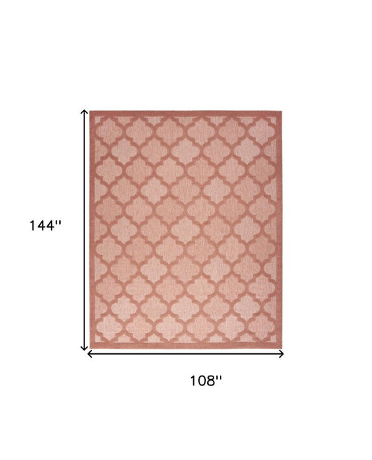 9' X 12' Orange Indoor Outdoor Area Rug