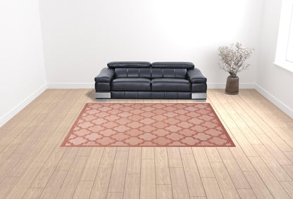 9' X 12' Orange Geometric Flatweave Area Rug