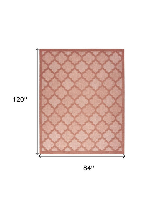 7' X 10' Orange Indoor Outdoor Area Rug