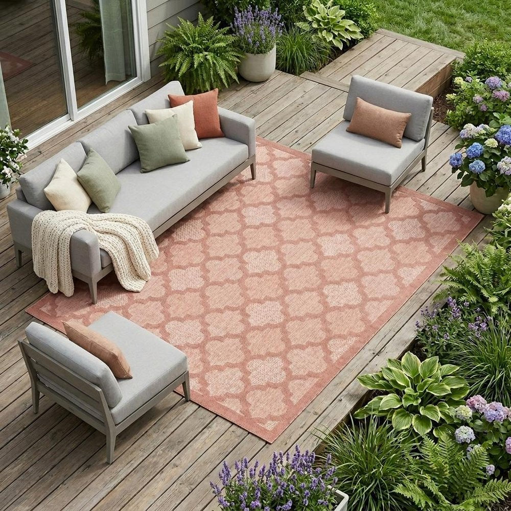 7' X 10' Orange Indoor Outdoor Area Rug — view 9