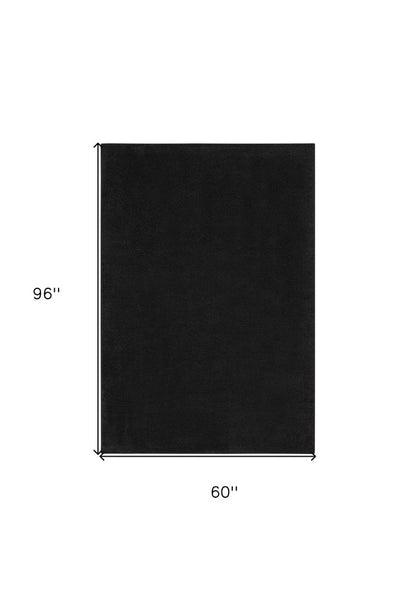 5' X 8' Black Power Loom Area Rug HomeRoots