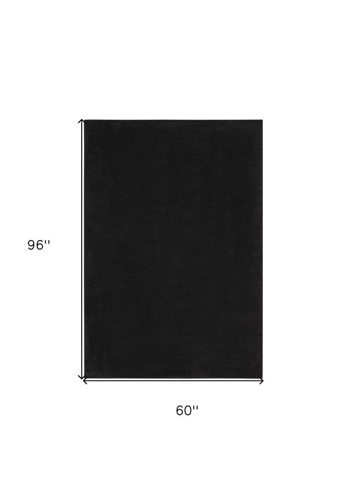 5' X 8' Black Power Loom Area Rug — view 1