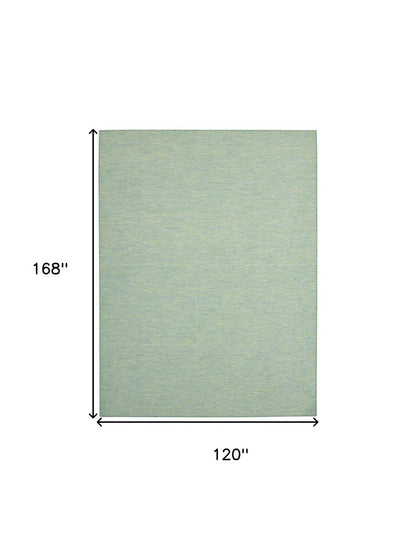 10' X 14' Blue And Green Indoor Outdoor Area Rug HomeRoots