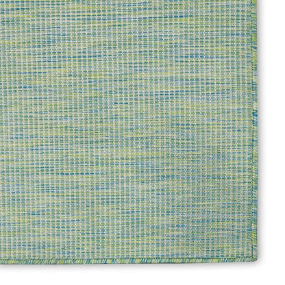 10' Blue and Green Power Loom Indoor Outdoor Runner Rug HomeRoots