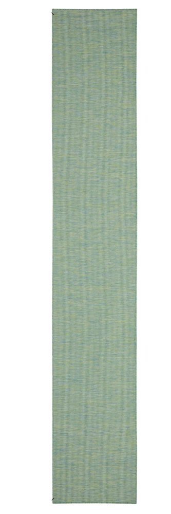 10' Blue and Green Power Loom Indoor Outdoor Runner Rug