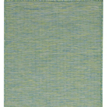 10' Blue and Green Power Loom Indoor Outdoor Runner Rug HomeRoots