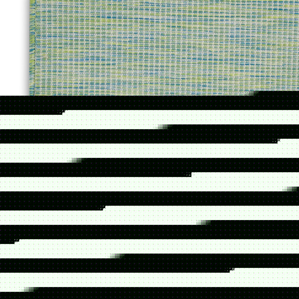 8' Blue Power Loom Runner Rug — view 5