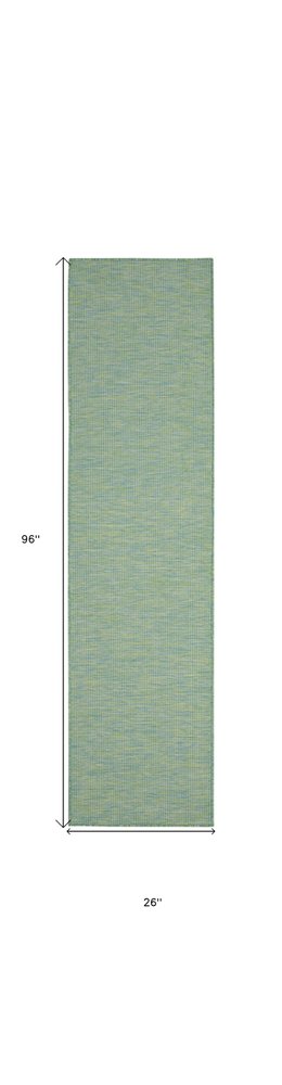 8' Blue Power Loom Runner Rug HomeRoots
