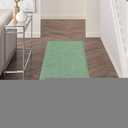 8' Blue Power Loom Runner Rug HomeRoots