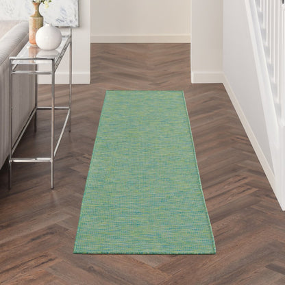 8' Blue Power Loom Runner Rug HomeRoots