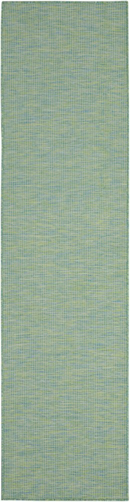 8' Blue Power Loom Runner Rug HomeRoots