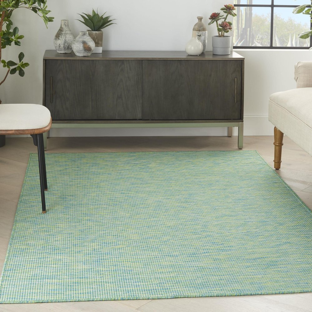 4' X 6' Blue Indoor Outdoor Area Rug — view 7