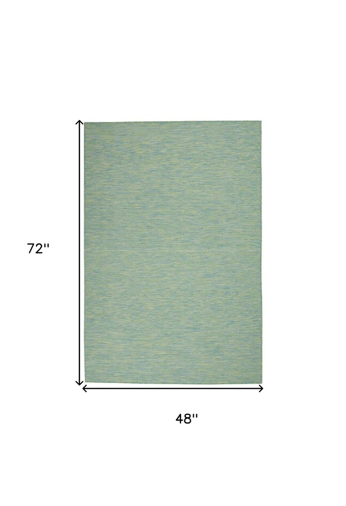 4' X 6' Blue Indoor Outdoor Area Rug — view 1