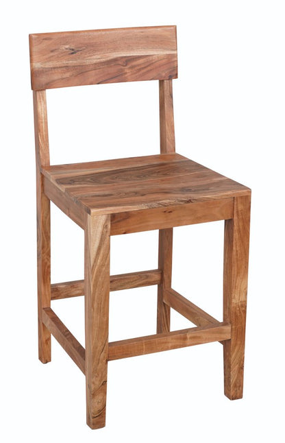 18" Brown Solid Wood Counter Height Bar Chair HomeRoots